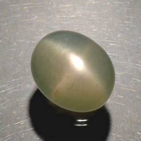 Pietra di luna stellata naturale verde da 5,17 ct, trasparente, trasparente/traslucido