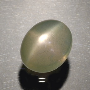 Pietra di luna stellata naturale verde da 5,17 ct, trasparente, trasparente/traslucido
