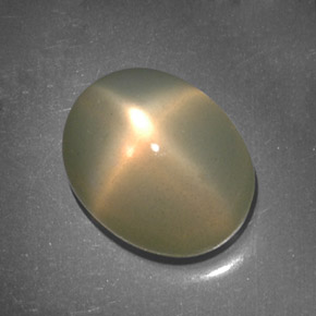 Pietra di luna stellata naturale crema da 5,11 ct, trasparente, trasparente/traslucido