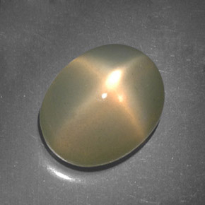 Pietra di luna stellata naturale crema da 5,11 ct, trasparente, trasparente/traslucido