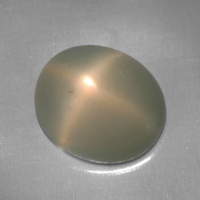 Pietra di luna stellata naturale crema da 5,95 ct, trasparente, trasparente/traslucido