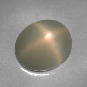 Pietra di luna stellata naturale crema da 5,95 ct, trasparente, trasparente/traslucido