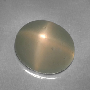 Pietra di luna stellata naturale crema da 5,95 ct, trasparente, trasparente/traslucido