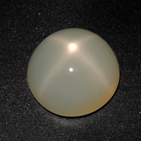 Pietra di luna stellata naturale crema da 11,31 ct, taglio rotondo, traslucido