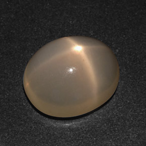 Pietra di luna stellata naturale crema da 10,21 ct, taglio ovale, traslucido