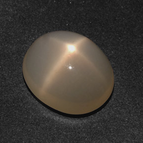 Pietra di luna stellata naturale crema da 10,21 ct, taglio ovale, traslucido
