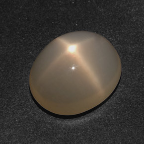 Pietra di luna stellata naturale crema da 10,21 ct, taglio ovale, traslucido