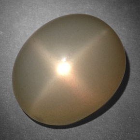 Pietra di luna stellata naturale crema da 26,57 ct, taglio ovale, traslucido