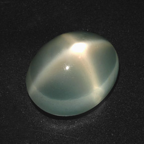 Pietra di luna stellata naturale verde da 7,22 ct, taglio ovale, traslucido