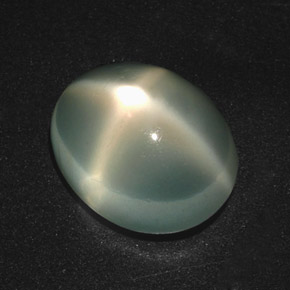 Pietra di luna stellata naturale verde da 7,22 ct, taglio ovale, traslucido