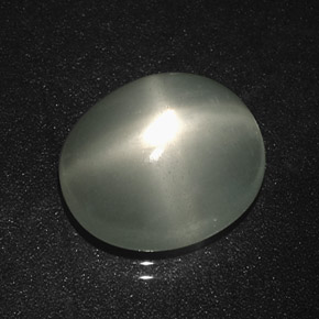 Pietra di luna stellata Verde chiaro naturale da 5.04 ct, Taglio ovale, Traslucido