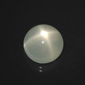 Pietra di luna stellata naturale crema da 5,20 ct, taglio rotondo, traslucido