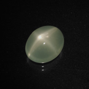 Pietra di luna stellata Verde naturale da 3.58 ct, Taglio ovale, Traslucido