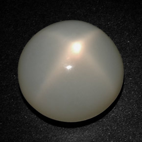 Pietra di luna stellata Color crema naturale da 17.27 ct, Taglio rotondo, Traslucido