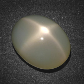 Pietra di luna stellata naturale crema da 18,90 ct, taglio ovale, traslucido