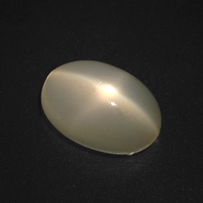 Pietra di luna stellata naturale crema da 5,89 ct, taglio ovale, traslucido