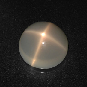 Pietra di luna stellata naturale crema da 3,04 ct, taglio rotondo, traslucido