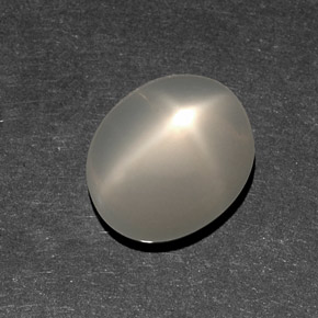 Pietra di luna stellata naturale bianco da 6,82 ct, trasparente, trasparente/traslucido