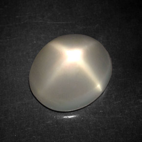 Pietra di luna stellata naturale crema da 6,03 ct, trasparente, trasparente/traslucido