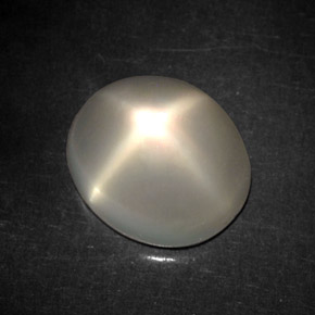 Pietra di luna stellata naturale crema da 6,03 ct, trasparente, trasparente/traslucido