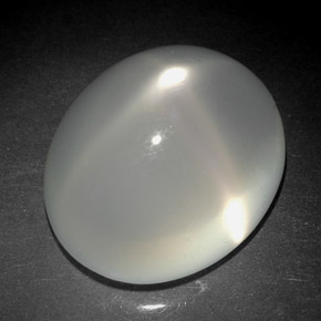 Pietra di luna stellata naturale bianco da 6,08 ct, trasparente, trasparente/traslucido