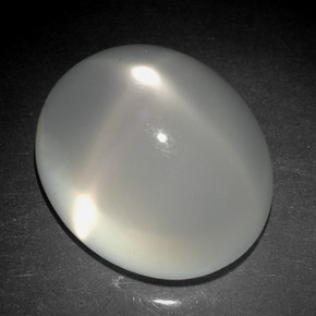 Pietra di luna stellata naturale bianco da 6,08 ct, trasparente, trasparente/traslucido