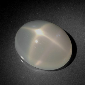 Pietra di luna stellata naturale bianco da 5,60 ct, trasparente, trasparente/traslucido