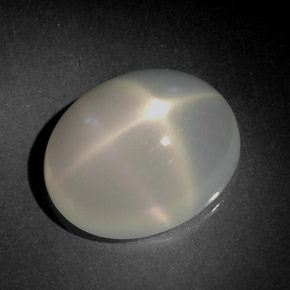 Pietra di luna stellata naturale bianco da 5,60 ct, trasparente, trasparente/traslucido