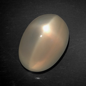 Pietra di luna stellata naturale crema da 7,21 ct, trasparente, trasparente/traslucido