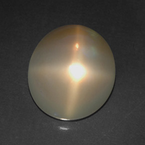 Pietra di luna stellata naturale crema da 4,91 ct, trasparente, trasparente/traslucido