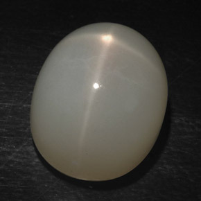 Pietra di luna stellata naturale bianco da 15,20 ct, taglio ovale, traslucido