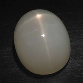Pietra di luna stellata naturale bianco da 15,20 ct, taglio ovale, traslucido