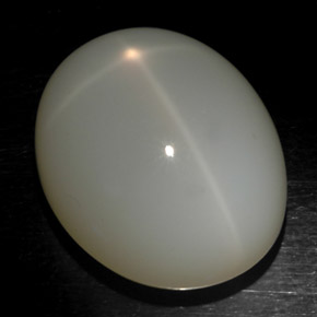 Pietra di luna stellata naturale bianco da 21,71 ct, taglio ovale, traslucido