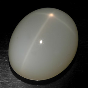 Pietra di luna stellata naturale bianco da 21,71 ct, taglio ovale, traslucido