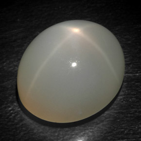 Pietra di luna stellata naturale grigio da 15,93 ct, taglio ovale, traslucido