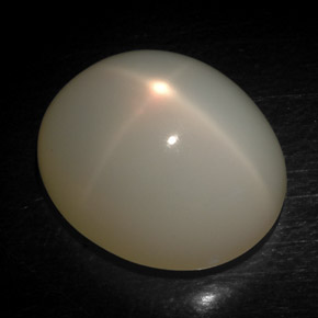Pietra di luna stellata Bianco latteo naturale da 16.96 ct, Taglio ovale, Traslucido