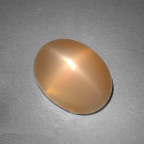 Pietra di luna stellata Pesca naturale da 6.88 ct, Trasparente, Trasparente/Traslucido
