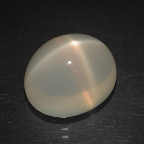 Pietra di luna stellata pesca crema naturale da 6.38 ct, Trasparente, Trasparente/Traslucido