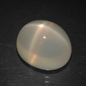 Pietra di luna stellata pesca crema naturale da 6.38 ct, Trasparente, Trasparente/Traslucido