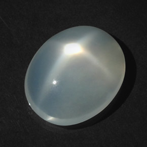 Pietra di luna stellata naturale bianco da 8,36 ct, taglio ovale, trasparente