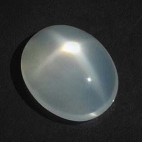 Pietra di luna stellata naturale bianco da 8,36 ct, taglio ovale, trasparente