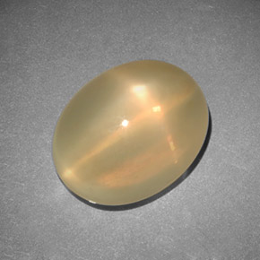 Pietra di luna stellata naturale crema da 11,52 ct, trasparente, trasparente/traslucido
