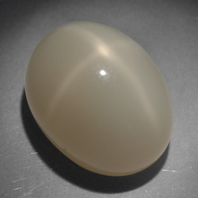 Pietra di luna stellata naturale crema da 22,59 ct, taglio ovale, opaco