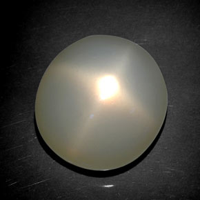Pietra di luna stellata naturale crema da 19,72 ct, taglio ovale, traslucido