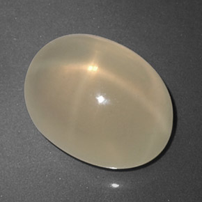 Pietra di luna stellata naturale crema da 5,37 ct, trasparente, trasparente/traslucido