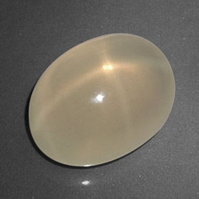 Pietra di luna stellata naturale crema da 5,37 ct, trasparente, trasparente/traslucido