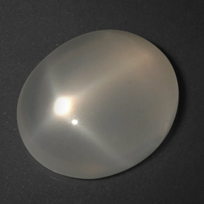 Pietra di luna stellata naturale bianco da 4,43 ct, taglio ovale, trasparente