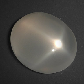Pietra di luna stellata naturale bianco da 4,43 ct, taglio ovale, trasparente