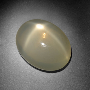 Pietra di luna stellata naturale crema da 10,24 ct, taglio ovale, traslucido
