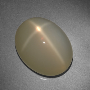 Pietra di luna stellata Color crema naturale da 13.92 ct, Taglio ovale, Traslucido
